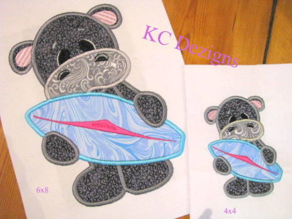 Beach Hippo with Surfboard Applique Review