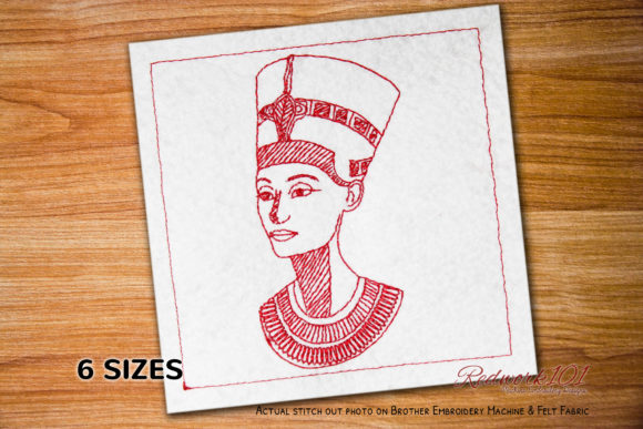 Beautiful Egyptian Queen Redwork Design Review