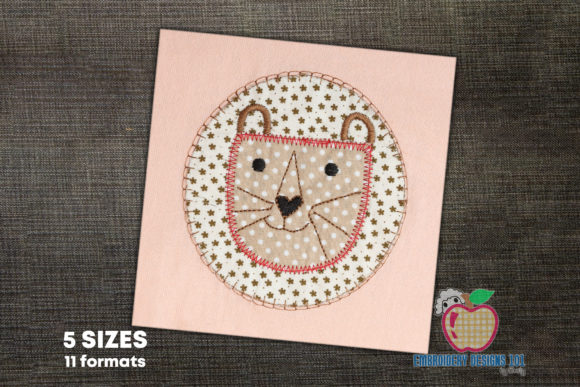 Cartoon Lion Face in Circle Applique Review