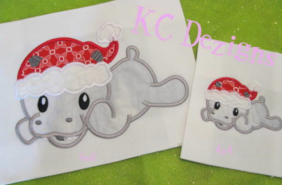 Christmas Baby Hippo Applique: Boutique Review