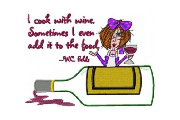 I Cook with Wine: Embroidery Design Review