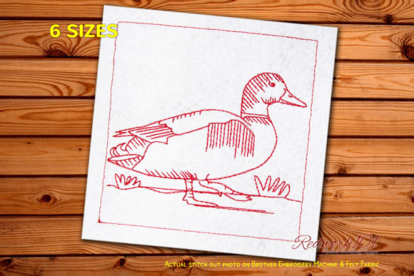 Mallard Wild Duck Redwork: Seasonal Design Review